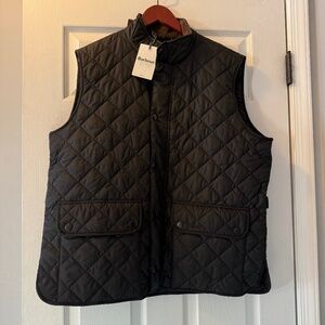 Barbour Mens Black Quilted Vest XL New With Tags